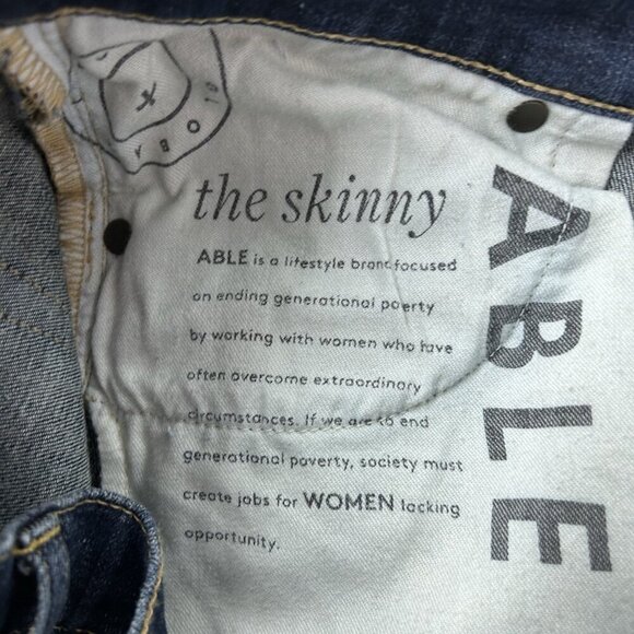 Able Skinny Jeans Womens Size 28 Mid Rise - Picture 13 of 14